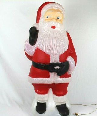 Vintage 33 " Plastic Santa Claus Outdoor Lighted Glow Blow Mold Decor Tpi Yard