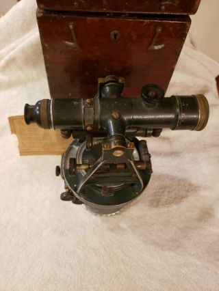 Antique W & Le Gurley Surveyors Transit Made Troy Ny With Wood Box