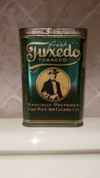 Vintage Advertising Tuxedo Pipe Cigarettes Pocket Tobacco Tin