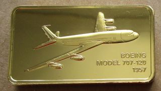 The Janes Medallic Register.  Boeing Model 707 - 120 Usa 1957.  Gold On Bronze