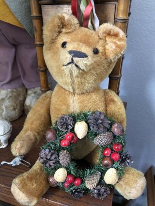16” Antique Mohair American Teddy Bear Circa 1920 Very,  In