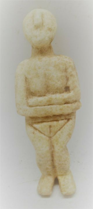 Scarce Ancient Cycladic Pre Aegean Stone Carved Idol Circa 3000bce Ancient Greek