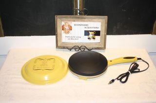 Vintage Nordic Ware Electric Crepe Maker Model 85000 Yellow Handle Lc31