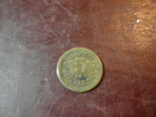 Vintage Trade Token Clinton Cotton Mill Store 5 Cent In Merchandise