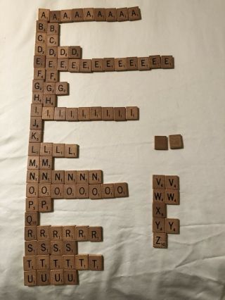 100 Vintage Wooden Scrabble Tiles/letters,  Great For Crafts