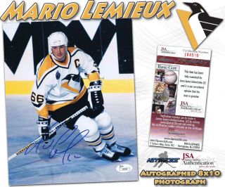 Mario Lemieux Signed Pittsburgh Penguins 8x10 Photo - Jsa I84508
