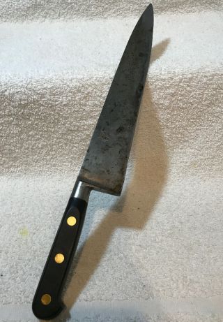 Vintage Sabatier 4 Star Elephant Carbon Steel 10” Inch Chef ' s Knife 2