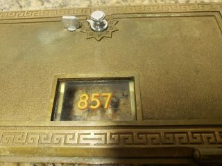 w/Combo Complete Vintage LARGE CORBIN 1957 BRASS POST OFFICE MAIL BOX DOOR 2