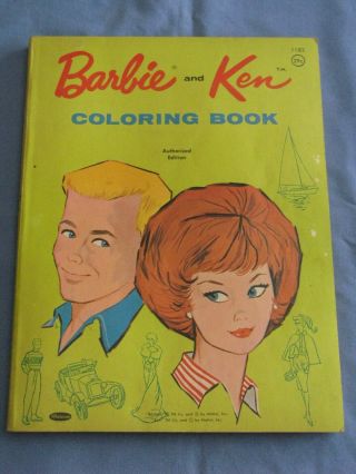 1962 Barbie And Ken Coloring Book By Whitman,  Auth By Mattel