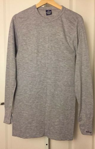 Vtg Duofold Gray Two Layer Thermal Crew Neck Size Medium Tall Made In Usa