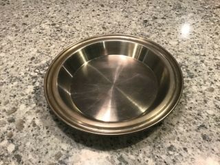 Vtg West Bend Heavy Chrome Stainless Pie Pan Plate No Drip Juice Catcher 9” Usa