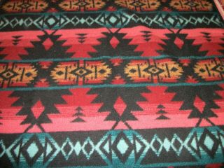 Biederlack Throw Blanket Vtg Southwestern Native Tribal Reversible 74x56 - 1