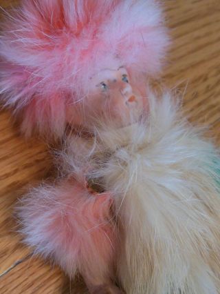 Antique Little Fur Bisque German Doll Early 1900 ' s - Multi Colored 3