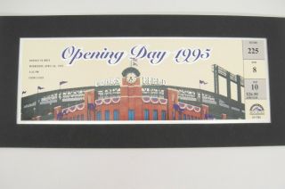 Colorado Rockies 1995 Opening Day Coors Field Matted Ticket Season Ticket Holder