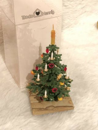 Vintage Bodo Henning Dollhouse Miniature Christmas Tree With Ornaments - Germany