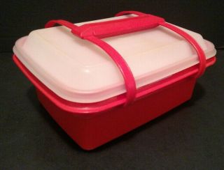 Tupperware Red Almond Pack N Carry Lunch Box 1254 Vintage