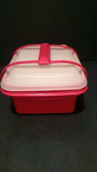 Tupperware Red Almond Pack N Carry Lunch Box 1254 Vintage 2