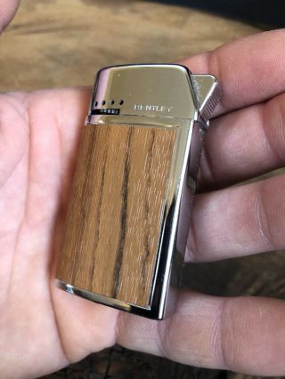 Vintage Bentley Butane Lighter Made In Austria Woodtone