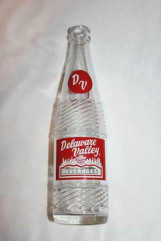 Vintage Delaware Valley Beverages Acl Soda Bottle 10oz.  Philadelphia,  Pa
