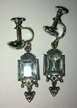 Antique Vtg Art Deco Screwback Earrings
