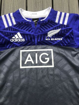 ADIDAS Men’s Sz S ClimaLite Zealand All Blacks Rugby Jersey AIG:Blue/Gray 2