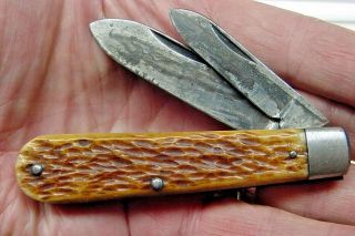 Old Ct Sleeveboard Pocket Knife Vintage 2 Bl Voos Jack Exc,  W/ Jigging