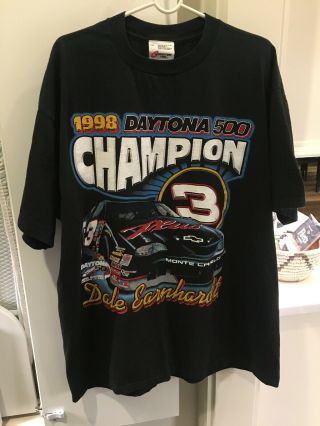 Vintage Nascar Dale Earnhardt Shirt Xxl 40th Winston Cup Daytona 500 1998 3 Car
