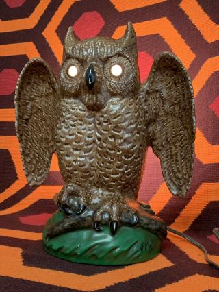 Vintage Owl Tv Lamp 12 " Eyes Unique Retro Kron Style