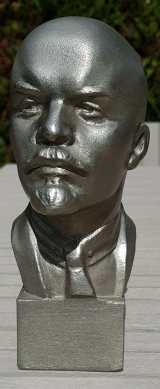 Vintage Cast Sculpture Figurine/bust Of Lenin Marked Signed Russian