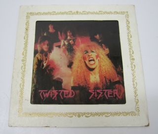 Vtg 1980s Twisted Sister 6 " X6 " Carnival Prize Painted Glass Mirror Rock N Roll
