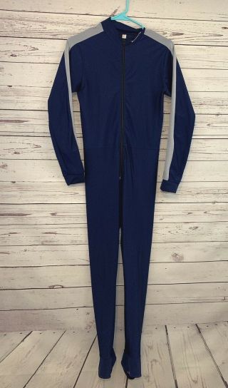 Vintage Msh Sports Youth? Cross Country Skiing Race Suit Blue Putney,  Vt