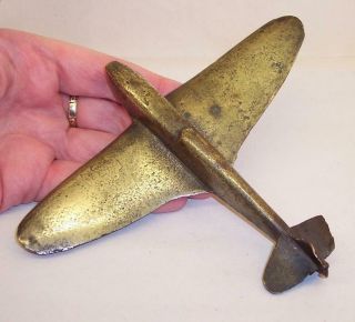 Vintage Ww2 Solid Brass Spitfire Airplane Aeroplane Handmade Trench Art
