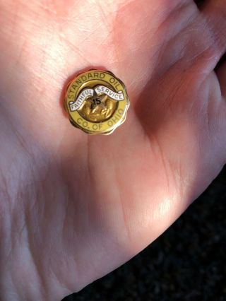 Vintage Standard Oil Of Ohio 14k Gold 15 Year Faithful Service Pin