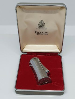 Vintage Boxed Ronson Varaflame Lighter - " Ladylite " - Inset Rhinestones