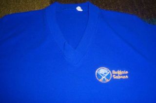 Stitched Authentic Buffalo Sabres Vintage 1970s/80s Royal Blue Sweater L Jersey