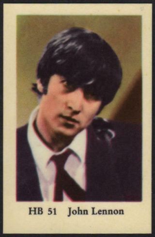 The Beatles - John Lennon 1965 Vintage Swedish Hb Set Movie Star Gum Card Hb 51