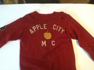 Antique Vintage Apple City Motorcycle Club Sweater With Harley Patch