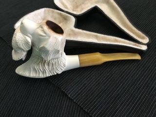 Meerschaum Hunting Dog With Bird In Mouth w/case 2