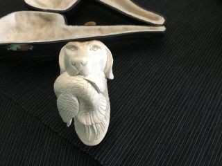 Meerschaum Hunting Dog With Bird In Mouth w/case 3
