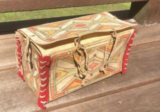 Antique Hand Made Parfleche Box Container Native American C1900