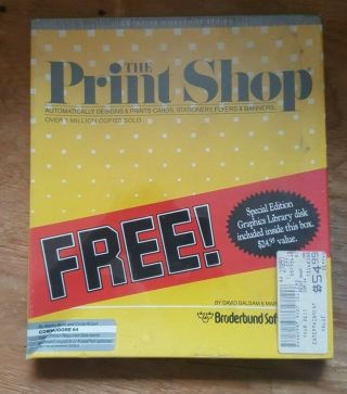 Vintage Rare Commodore 64 The Print Shop Utility Software Misb -