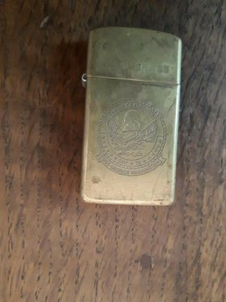Old Vintage Zippo Lighter - Spirit Of Freedom Usa George Washington - Solid Brass