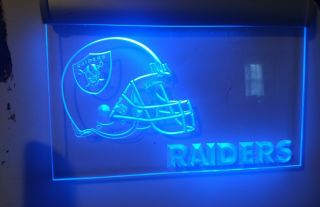 Oakland Raiders Led Neon Sign Light Nfl Football Sports Team Blue