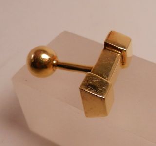 Vintage 18k Solid Yellow Gold Tiffany & Co Cufflink Cuff Link Single,  10g,  Signed