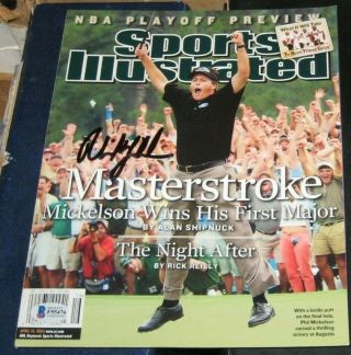 Phil Mickelson Masters Champion Signed Autographed Sports Illustrated Si Bas