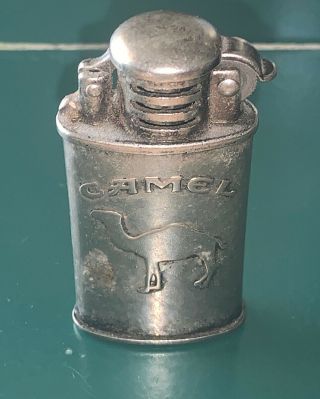 Vintage Pewter Camel Flip Top Cigarette Lighter | Trench Style Pat 95 3 25535.  5