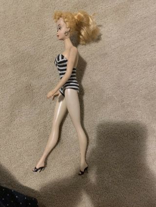 Vintage 1959 Rare Blonde Ponytail Barbie Bathing suit Shoes. 3