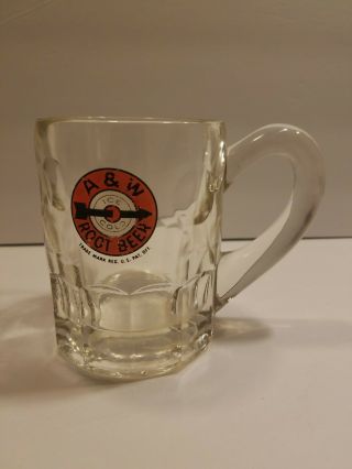 Vintage 1948 A & W Root Beer Glass Mug Stein Bullseye Restaurant Drive - In 4 1/4 "