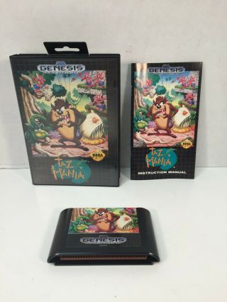 Sega Genesis Taz Mania 1992 Complete Vintage