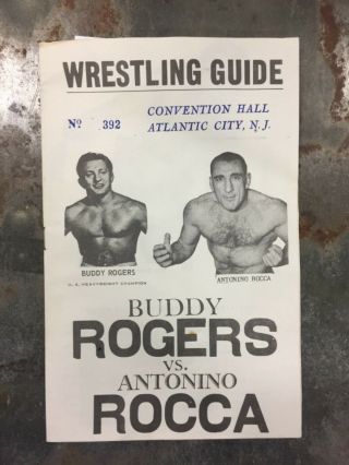 Wwf/wrestling Vintage Program August 1962 - Atlantic City Jersey